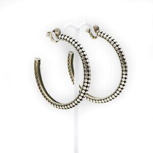 John Hardy 925 Silver Dot Hoop Earrings